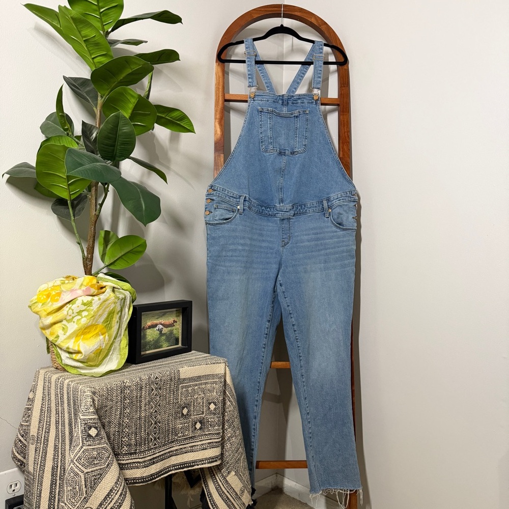 Isabel Maternity by Ingrid & Isabel Light Blue Denim Overalls